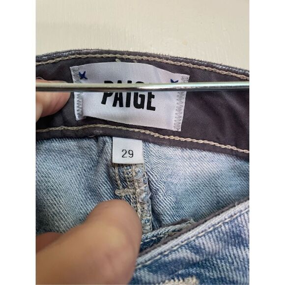 Paige Keira Mayan Piecing Embroidered Cutoff Denim shorts size 29 - Picture 7 of 12